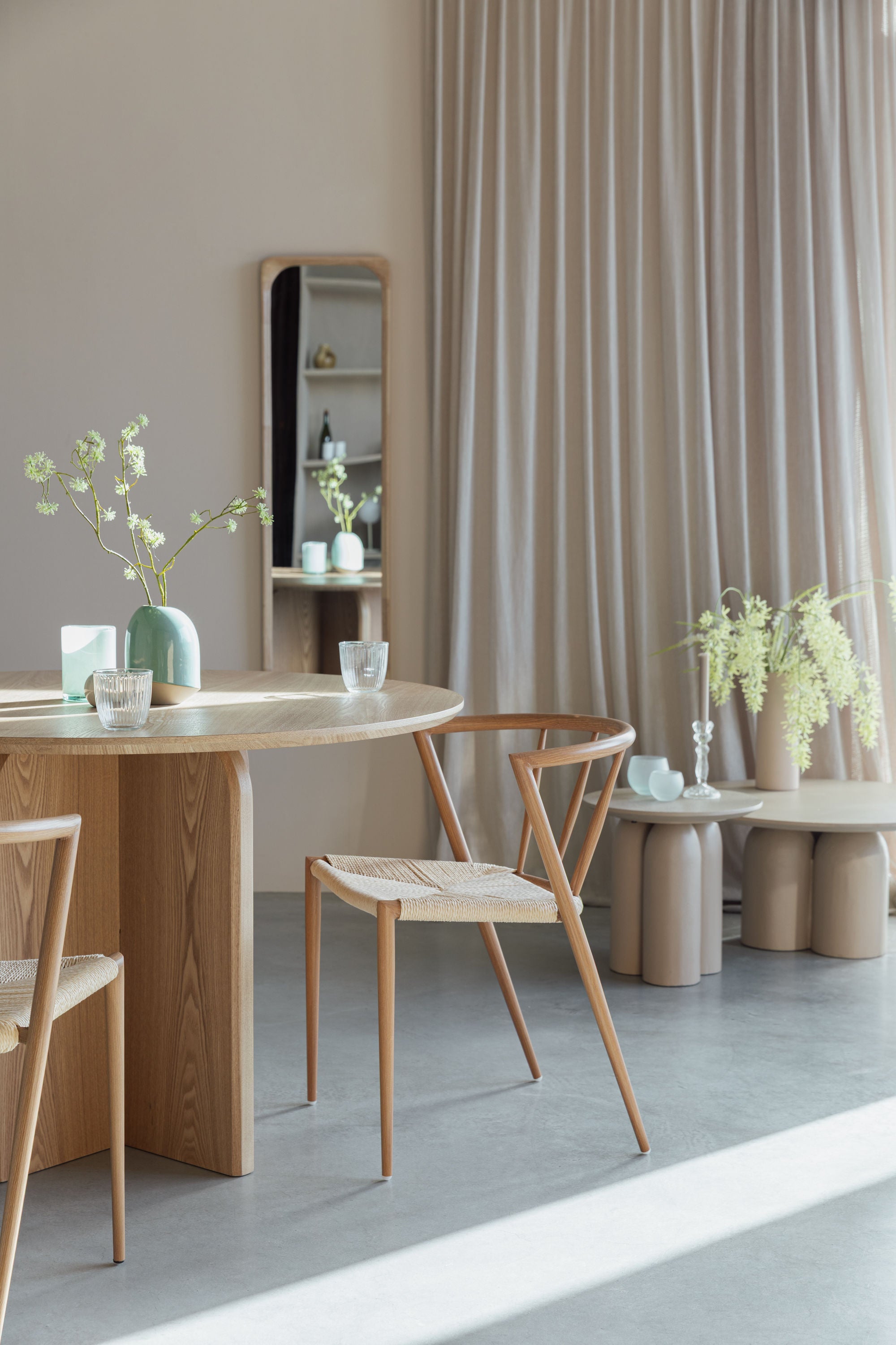 Laurent Natural Wood Round Dining Table